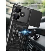 Husa pentru Xiaomi Redmi 13 cu inel Ring Armor Kickstand Tough, protectie camera, verde