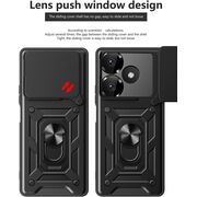 Husa pentru Xiaomi Redmi 13 cu inel Ring Armor Kickstand Tough, protectie camera, verde