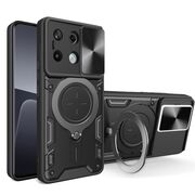 Husa pentru Xiaomi Redmi Note 13 5G cu protecție pentru cameră și suport magnetic integrat Ring Shockproof, negru