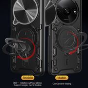 Husa pentru Xiaomi Redmi A3 cu protecție pentru cameră și suport magnetic integrat Ring Shockproof, rose gold