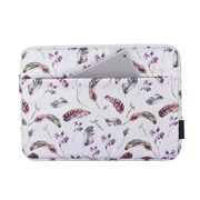 Husa pentru laptop 13-14 inch, eleganta si subtire, compartimente multiple, alb floral