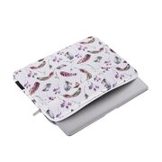 Husa pentru laptop 13-14 inch, eleganta si subtire, compartimente multiple, alb floral