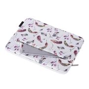 Husa pentru laptop 13-14 inch, eleganta si subtire, compartimente multiple, alb floral