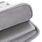 Husa pentru laptop 13-14 inch, eleganta si subtire, compartimente multiple, alb floral