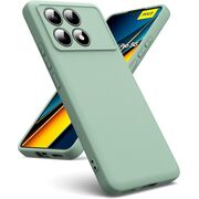 Husa pentru Poco X6 Pro Liquid Silicone, subțire, captusita cu microfibra, anti amprentă, protectie cameră foto, verde