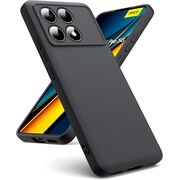 Husa pentru Poco X6 Pro Liquid Silicone, subțire, captusita cu microfibra, anti amprentă, protectie cameră foto, negru