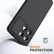 Husa pentru Poco X6 Pro Liquid Silicone, subțire, captusita cu microfibra, anti amprentă, protectie cameră foto, negru