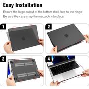Carcasa pentru Macbook Pro 14 inch (2023/2022/2021) M1 / M2 / M3 Pro / Max Hard Shell Frost, negru mat