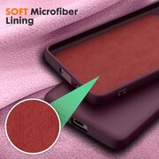 Husa pentru Poco X6 Pro Liquid Silicone, subțire, captusita cu microfibra, anti amprentă, protectie cameră foto, burgundy