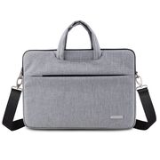 Geanta pentru laptop 13 - 14 inch MacBook, Microsoft, Dell, HP, Lenovo, eleganta si subtire, protectie sporita, gri