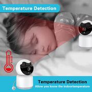 Baby Monitor Wireless FHD Multi-user, monitorizare video - audio bebelusi bidirectional cu monitorizare temperatura, cu aplicatie telefon, IR Night Vision, detectare sunete si miscare, Pan 355° Tilt 80°, 4 cantece de leagan, alb