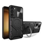 Husa pentru  Samsung Galaxy S23 Plus  cu protecție pentru cameră și suport magnetic integrat Ring Shockproof, negru
