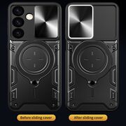 Husa pentru  Samsung Galaxy S24+ Plus cu protecție pentru cameră și suport magnetic integrat Ring Shockproof, rose gold