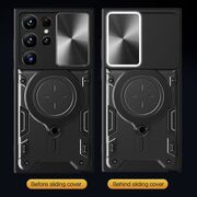 Husa pentru  Samsung Galaxy S24 Ultra cu protecție pentru cameră și suport magnetic integrat Ring Shockproof, negru