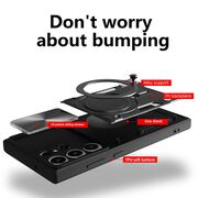 Husa pentru  Samsung Galaxy S24 Ultra cu protecție pentru cameră și suport magnetic integrat Ring Shockproof, negru