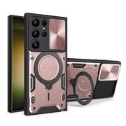 Husa pentru  Samsung Galaxy S24 Ultra cu protecție pentru cameră și suport magnetic integrat Ring Shockproof, rose gold