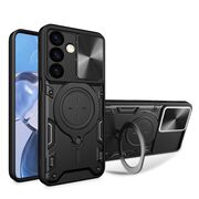 Husa pentru  Samsung Galaxy S24 cu protecție pentru cameră și suport magnetic integrat Ring Shockproof, negru