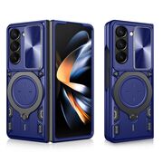 Husa pentru  Samsung Galaxy Z Fold 5 cu protecție pentru cameră și suport magnetic integrat Ring Shockproof, albastru
