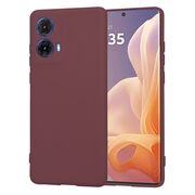 Husa pentru Motorola Moto G85 Liquid Silicone, subțire, captusita cu microfibra, anti amprentă, protectie cameră foto, burgundy