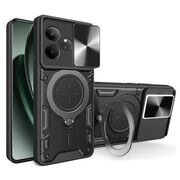 Husa pentru   Realme GT 6 / GT 6T cu protecție pentru cameră și suport magnetic integrat Ring Shockproof, negru