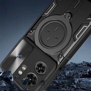 Husa pentru  Motorola Edge 40 NEO cu protecție pentru cameră și suport magnetic integrat Ring Shockproof, albastru