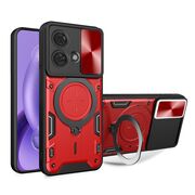 Husa pentru  Motorola Edge 40 NEO cu protecție pentru cameră și suport magnetic integrat Ring Shockproof, rosu