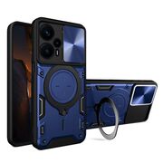 Husa pentru  Motorola Moto G13 cu protecție pentru cameră și suport magnetic integrat Ring Shockproof, albastru
