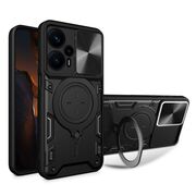 Husa pentru  Motorola Moto G13 cu protecție pentru cameră și suport magnetic integrat Ring Shockproof, negru