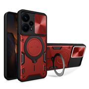Husa pentru  Motorola Moto G13 cu protecție pentru cameră și suport magnetic integrat Ring Shockproof, rosu