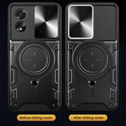 Husa pentru  Motorola Moto G84 cu protecție pentru cameră și suport magnetic integrat Ring Shockproof, negru