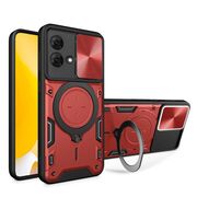 Husa pentru  Motorola Moto G84 cu protecție pentru cameră și suport magnetic integrat Ring Shockproof, rosu