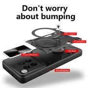 Husa pentru  OnePlus 12 cu protecție pentru cameră și suport magnetic integrat Ring Shockproof, albastru