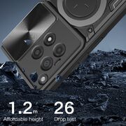Husa pentru  OnePlus 12R cu protecție pentru cameră și suport magnetic integrat Ring Shockproof, albastru