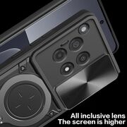 Husa pentru  OnePlus 12R cu protecție pentru cameră și suport magnetic integrat Ring Shockproof, albastru