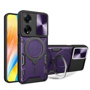 Husa pentru  Oppo A98 cu protecție pentru cameră și suport magnetic integrat Ring Shockproof, mov