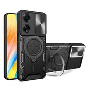 Husa pentru  Oppo A98 cu protecție pentru cameră și suport magnetic integrat Ring Shockproof, negru