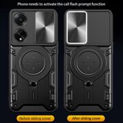 Husa pentru  Oppo A98 cu protecție pentru cameră și suport magnetic integrat Ring Shockproof, negru