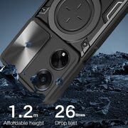 Husa pentru  Oppo A98 cu protecție pentru cameră și suport magnetic integrat Ring Shockproof, rose gold