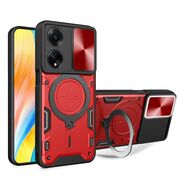 Husa pentru  Oppo A98 cu protecție pentru cameră și suport magnetic integrat Ring Shockproof, rosu