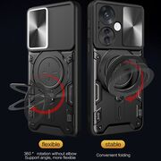 Husa pentru  Oppo Reno 11F cu protecție pentru cameră și suport magnetic integrat Ring Shockproof, rosu