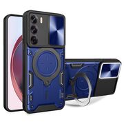 Husa pentru  Oppo Reno 12 cu protecție pentru cameră și suport magnetic integrat Ring Shockproof, albastru