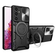 Husa pentru  Samsung Galaxy A25 cu protecție pentru cameră și suport magnetic integrat Ring Shockproof, negru