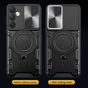 Husa pentru  Samsung Galaxy A55 cu protecție pentru cameră și suport magnetic integrat Ring Shockproof, negru