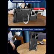Husa pentru  Xiaomi 13T, 13T Pro cu protecție pentru cameră și suport magnetic integrat Ring Shockproof, negru