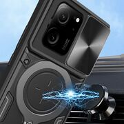 Husa pentru  Xiaomi 13T, 13T Pro cu protecție pentru cameră și suport magnetic integrat Ring Shockproof, negru