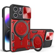 Husa pentru  iPhone 14 Pro  cu protecție pentru cameră și suport magnetic integrat Ring Shockproof, rosu