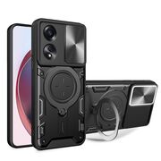 Husa pentru Husa Oppo A58 4G cu protecție pentru cameră și suport magnetic integrat Ring Shockproof, negru