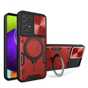 Husa pentru Samsung Galaxy A52  / A52s cu protecție pentru cameră și suport magnetic integrat Ring Shockproof, rosu