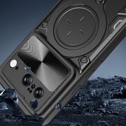 Husa pentru  Google Pixel 8a cu protecție pentru cameră și suport magnetic integrat Ring Shockproof, negru