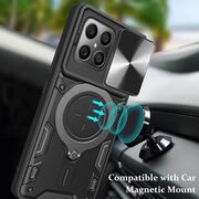 Husa pentru  Honor 70 Lite cu protecție pentru cameră și suport magnetic integrat Ring Shockproof, albastru